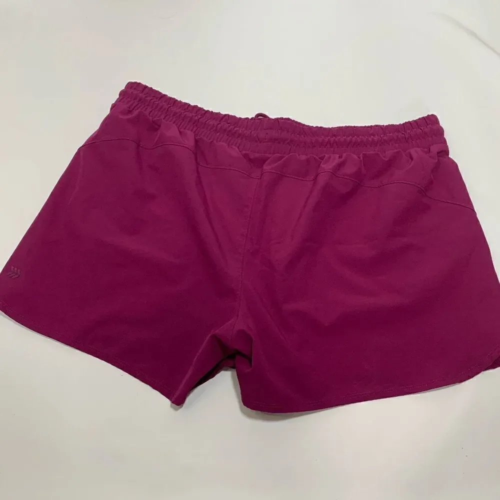 All In Motion Women's Active Shorts Running Workout Elastic Waist Maroon XXL